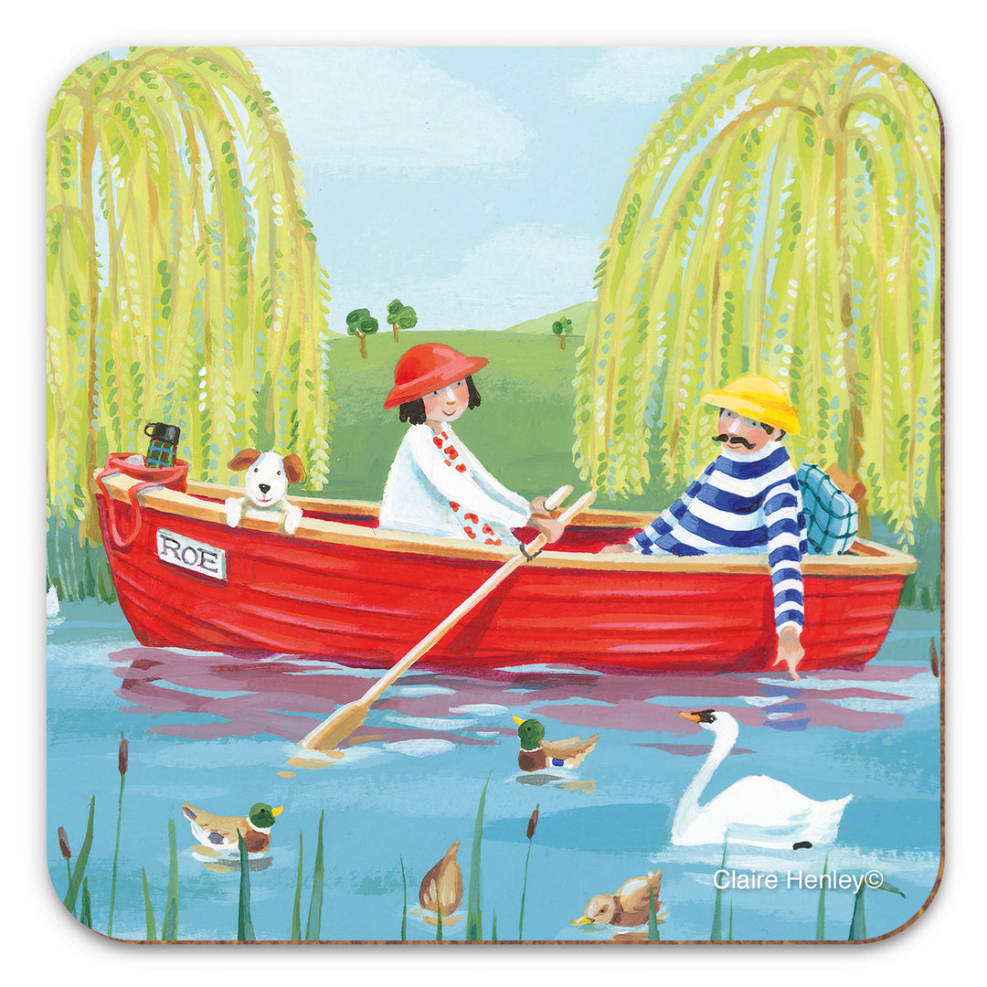 Boating on the Pond Coaster by Claire Henley for Emma Ball.