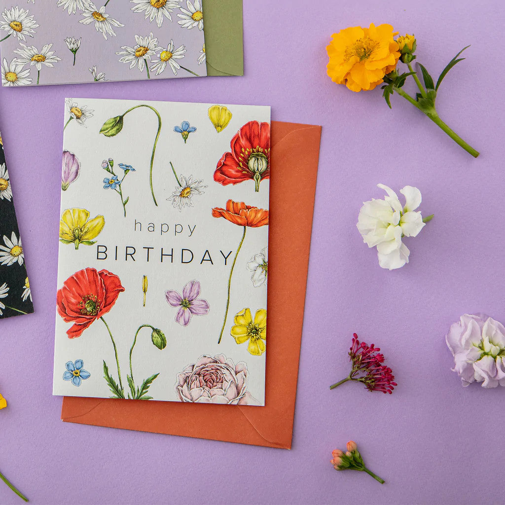 Champ de Fleur Happy Birthday card by Lewis Design