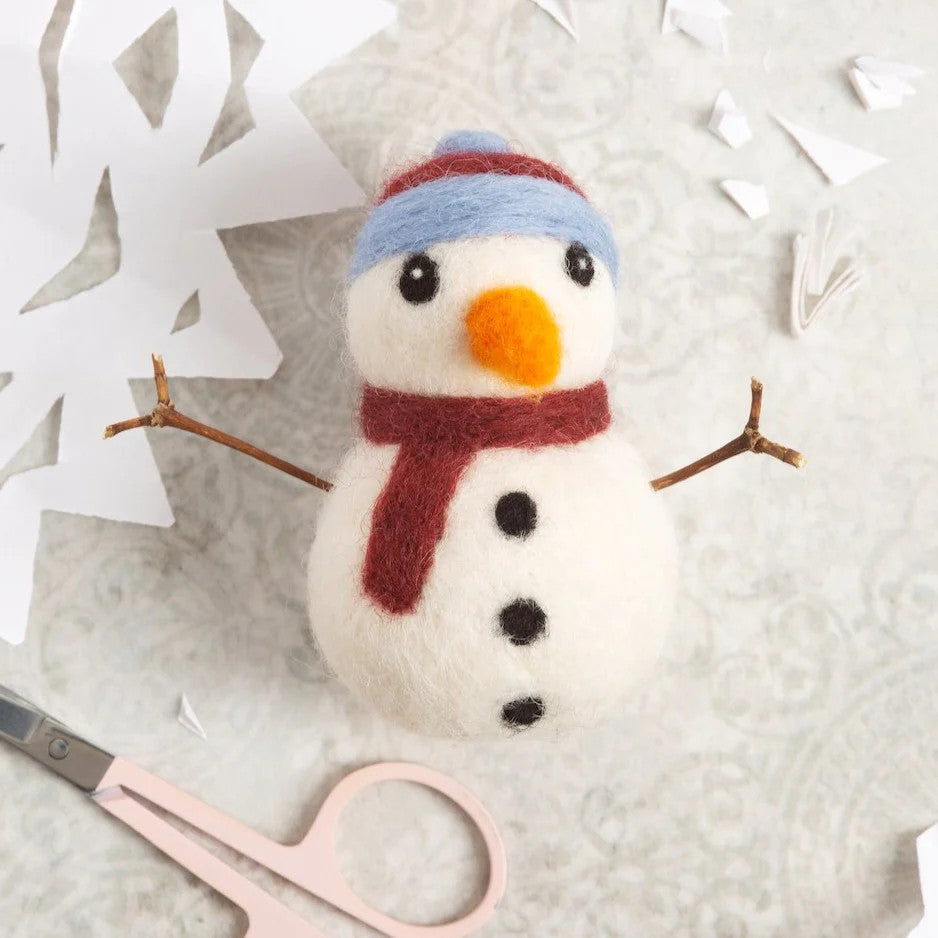 Snowman Mini Felting Kit by Hawthorn Handmade.