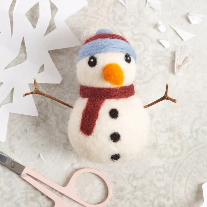 Snowman Mini Felting Kit by Hawthorn Handmade.