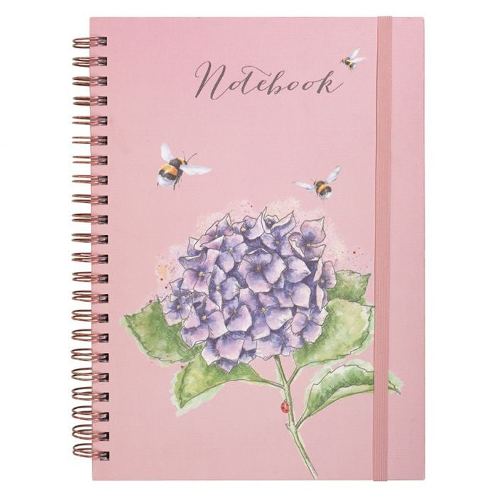 'Hydrangea Bee' Large Spiral Bound Notebook by Wrendale Designs.