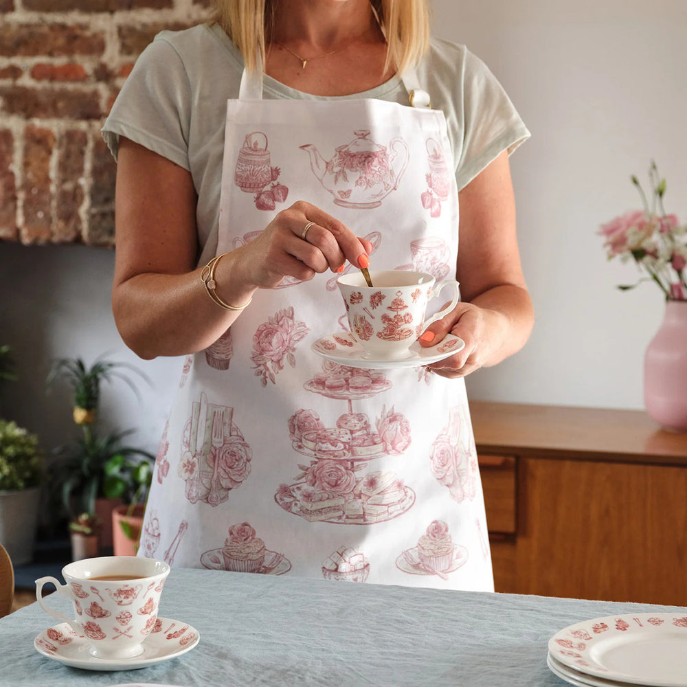 Afternoon Tea Apron by Victoria Eggs. Made in England.