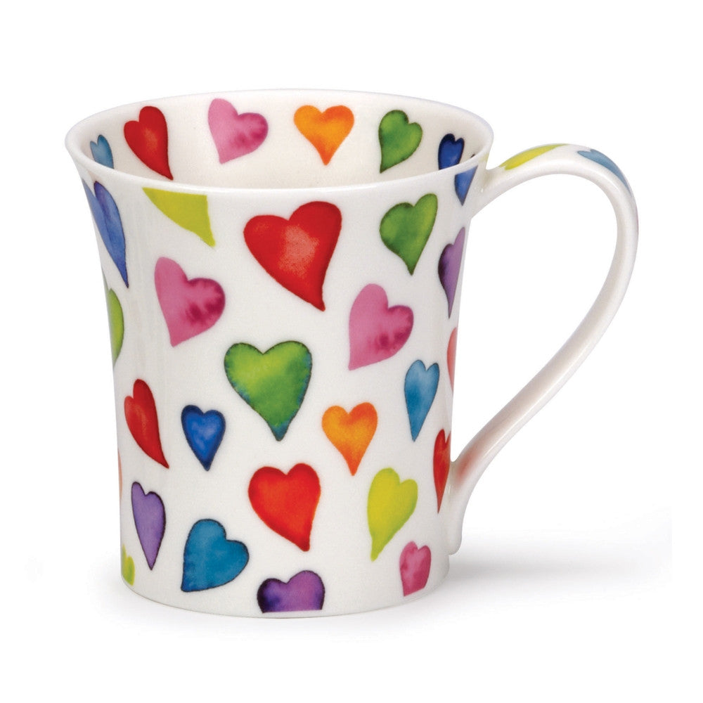 Dunoon Jura Warm Hearts bone china mug. Handmade in England