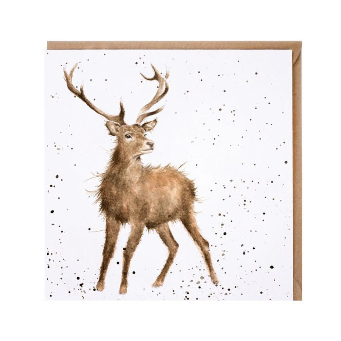 'Wild at Heart' Stag Blank Greetings Card by Hannah Dale for Wrendale Designs. 