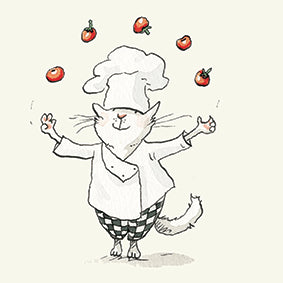 Juggling Tomatoes Ceramic Coaster by artist Anita Jeram for Two Bad Mice.