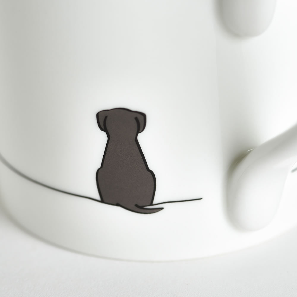 Sitting Dog Bone China Mug by Jin Designs.