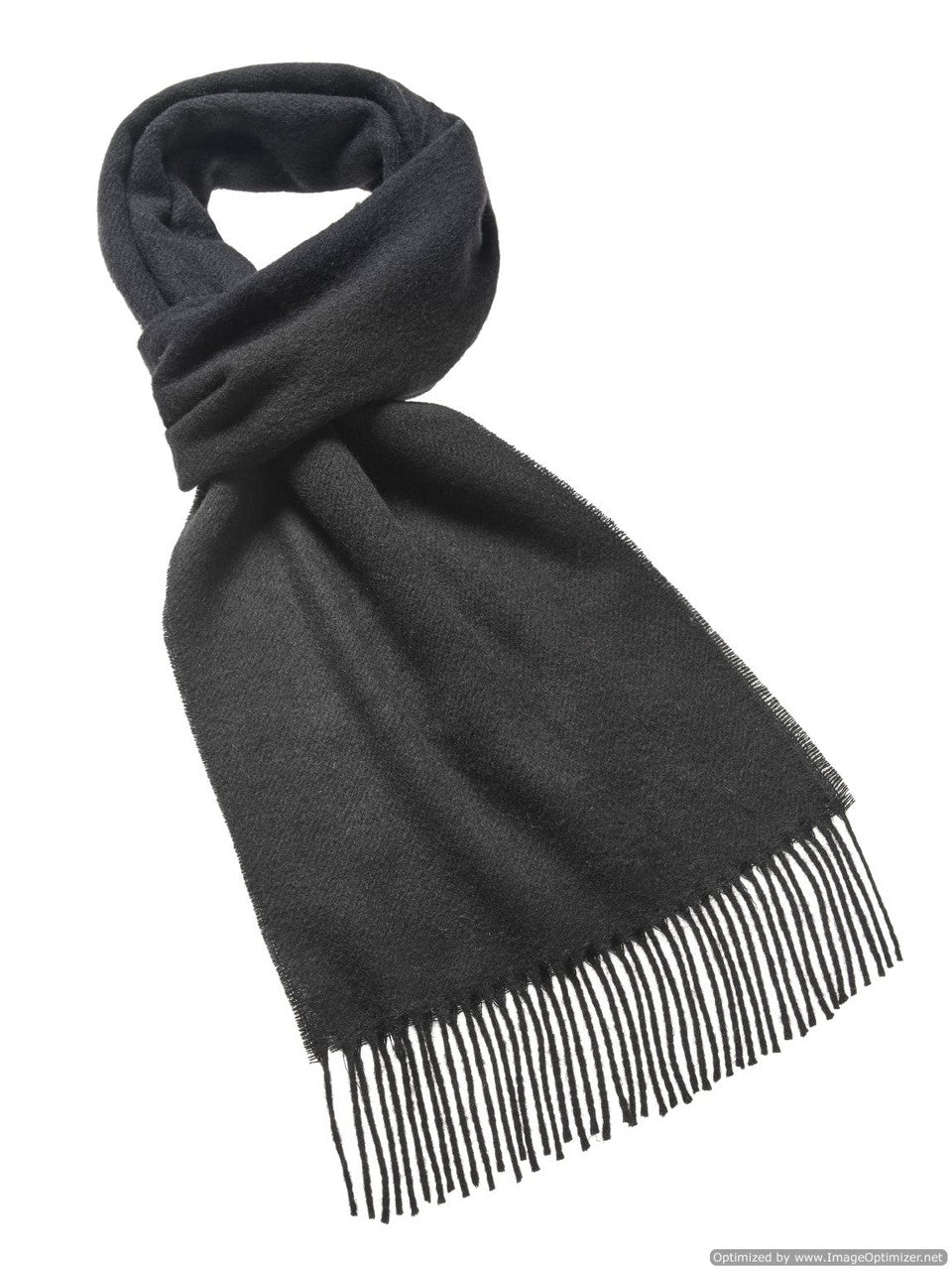 Luxury Black Merino Lambswool Scarf.