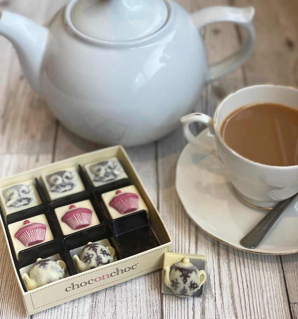 Chocolate Teapots, Tea Cups and Cakes by Choc on Choc.