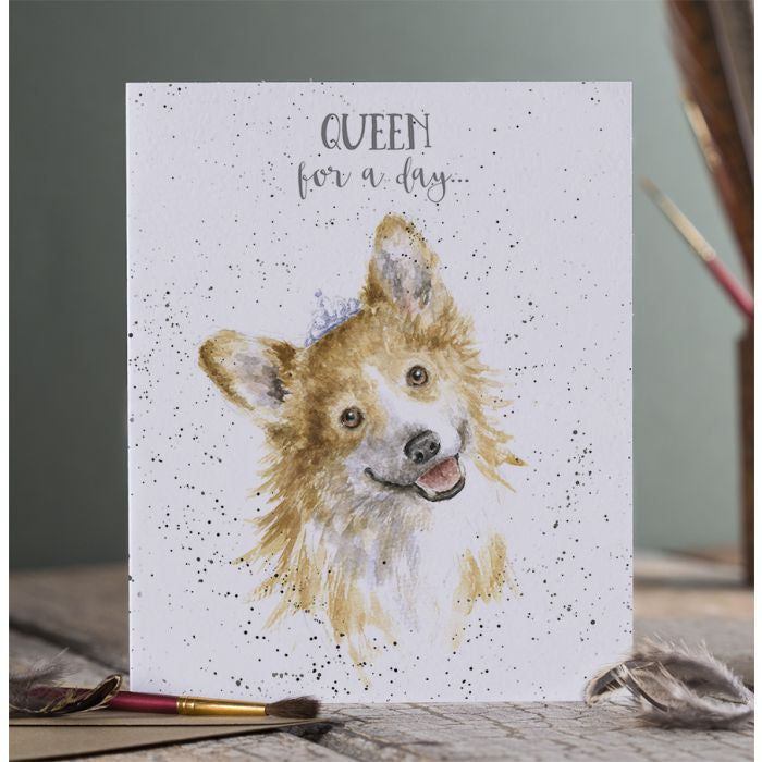 'Queen For A Day' Corgi Birthday Card