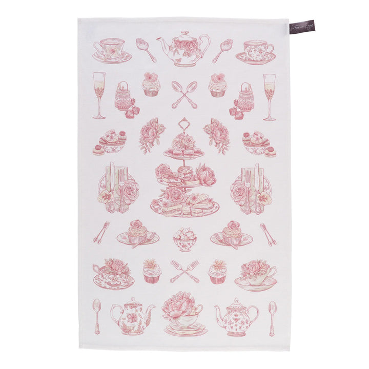Afternoon Tea 100% Cotton Tea Towel by Victoria Eggs