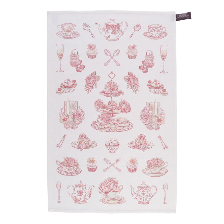 Afternoon Tea 100% Cotton Tea Towel by Victoria Eggs