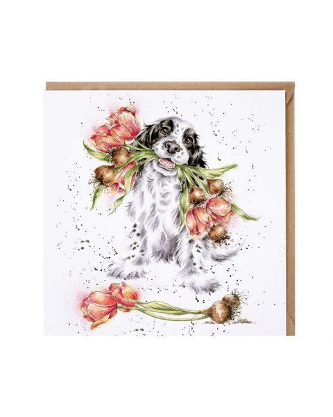 'Blooming with Love' Blank Greetings Card by Hannah Dale for Wrendale Designs.