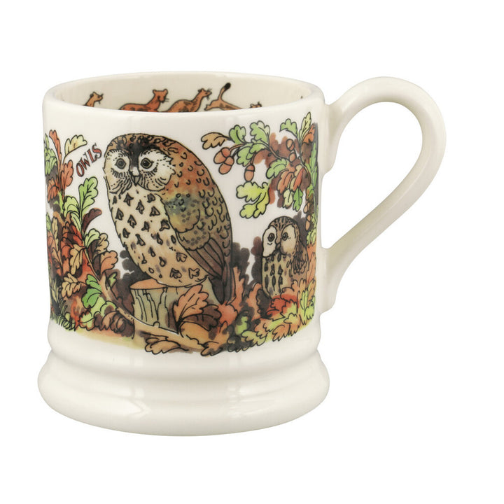 Emma Bridgewater In The Woods  Owl & Stoat Half Pint Mug. 