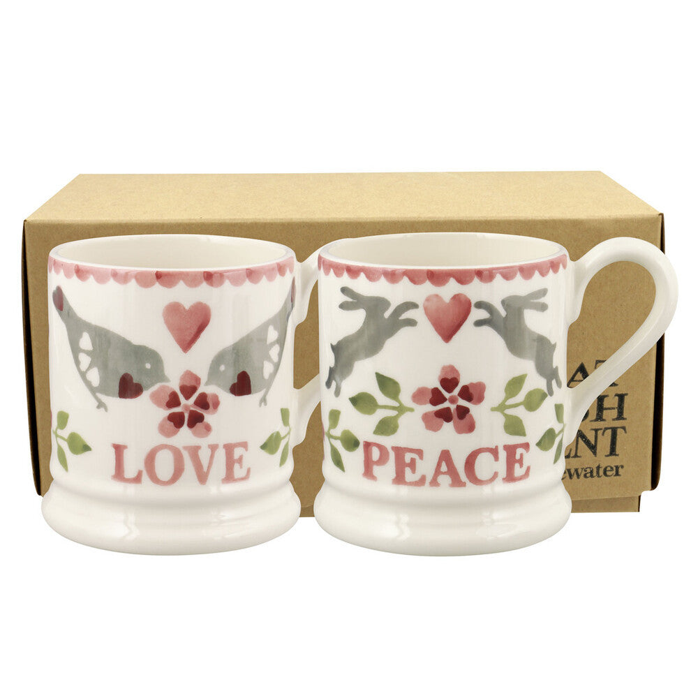 Lovebirds Set of 2 half pint mugs from Emma Bridgewater