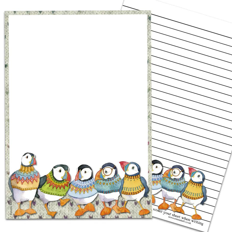 Woolly Puffins A5 Writing Pad by Emma Ball.