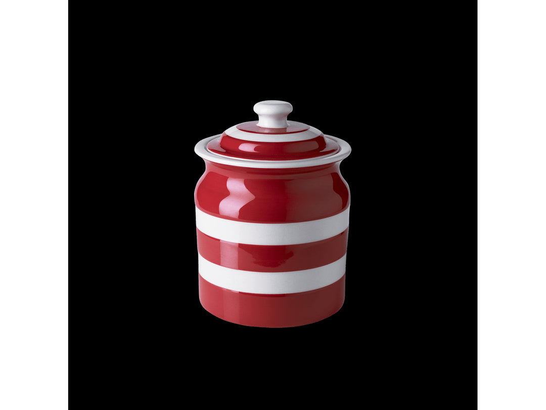 Cornishware Striped Storage Jar - red