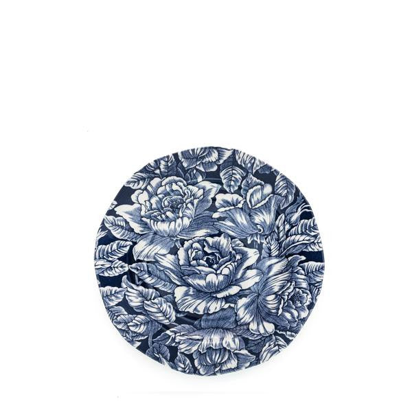 Burleigh Collection One Ink Blue Hibiscus Small Plate - 7 1/2 inches