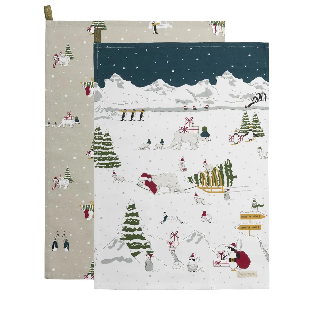 Sophie Allport Snow Season Set of 2 Tea Towels