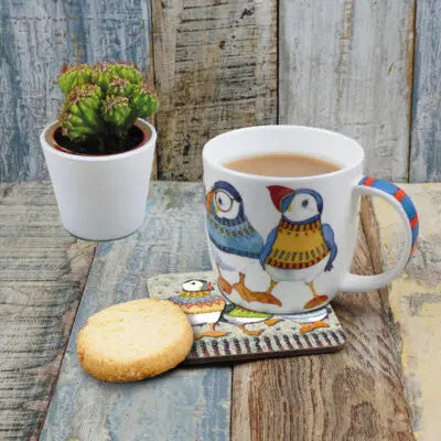 Emma Ball Woolly Puffins II Bone China Mug (Boxed)