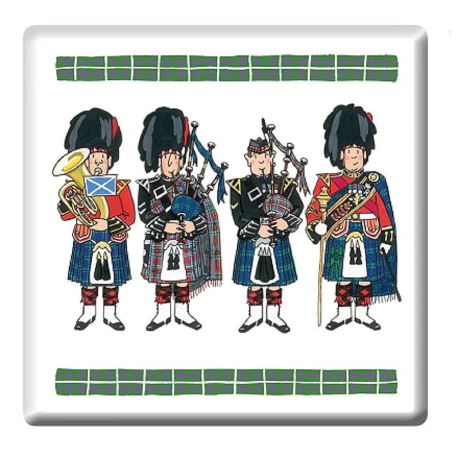 Alison Gardiner Scottish Pipers Coaster