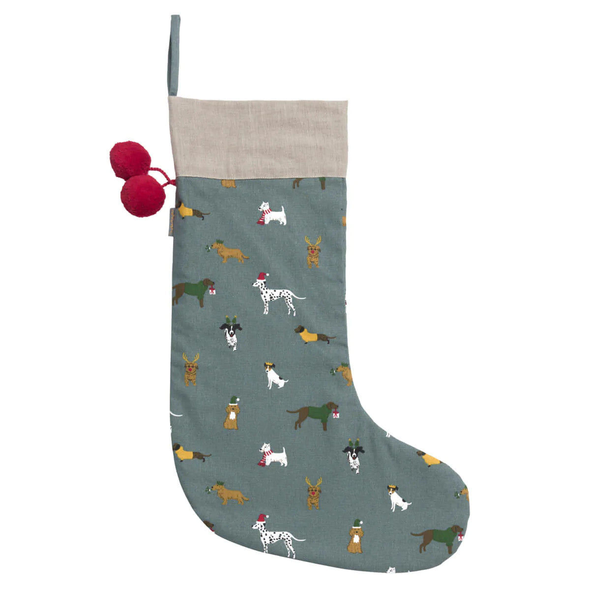 Christmas Dogs Christmas Stocking by Sophie Allport.