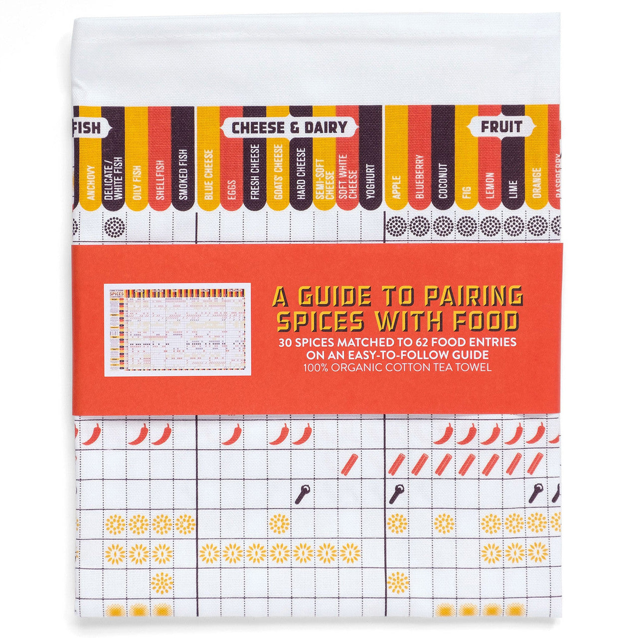 A Guide to Pairing Spices with Food Tea Towel by Stuart Gardiner.