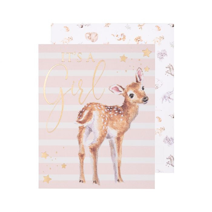 Loved Deerly - It's a Girl Greetings Card