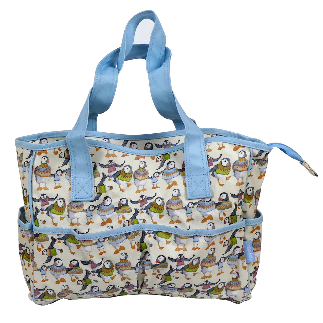 Woolly Puffins Large Oilskin Pocket Bag from Emma Ball.