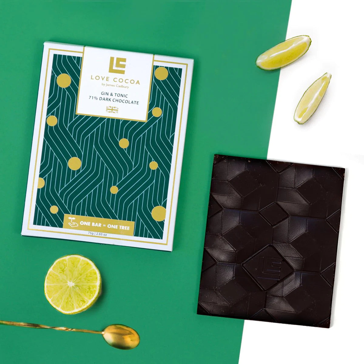 Love Cocoa Gin & Tonic Dark Chocolate Bar 75g