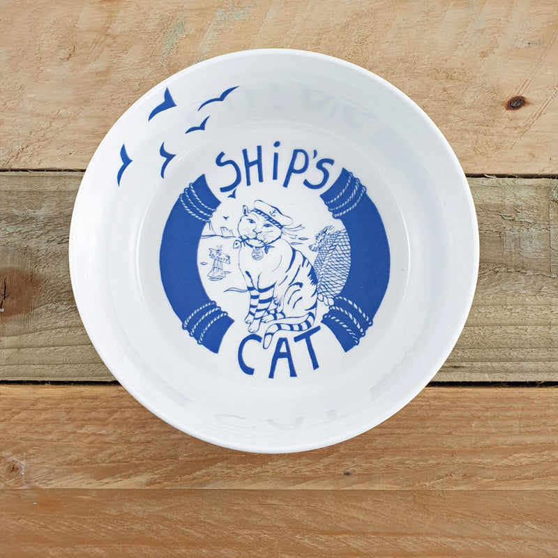 Port & Lemon Ship' Cat Bone China Bowl