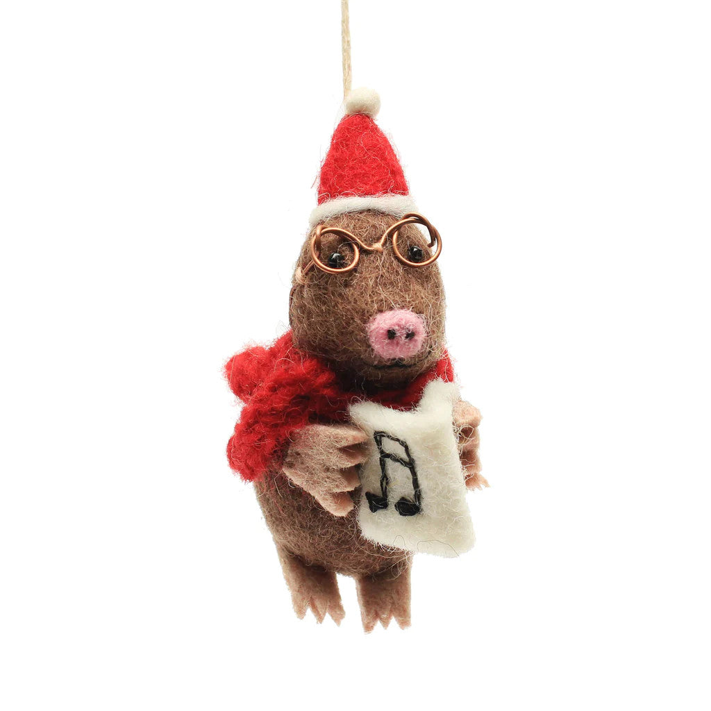 Christmas Mole Felt Decoration