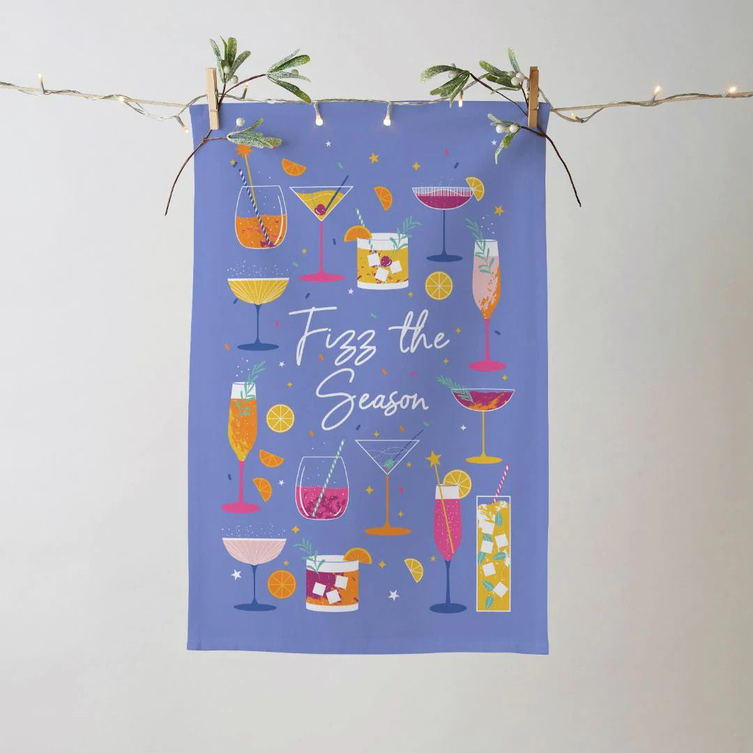 Fizz the Season Recycled Cotton Tea Towel.