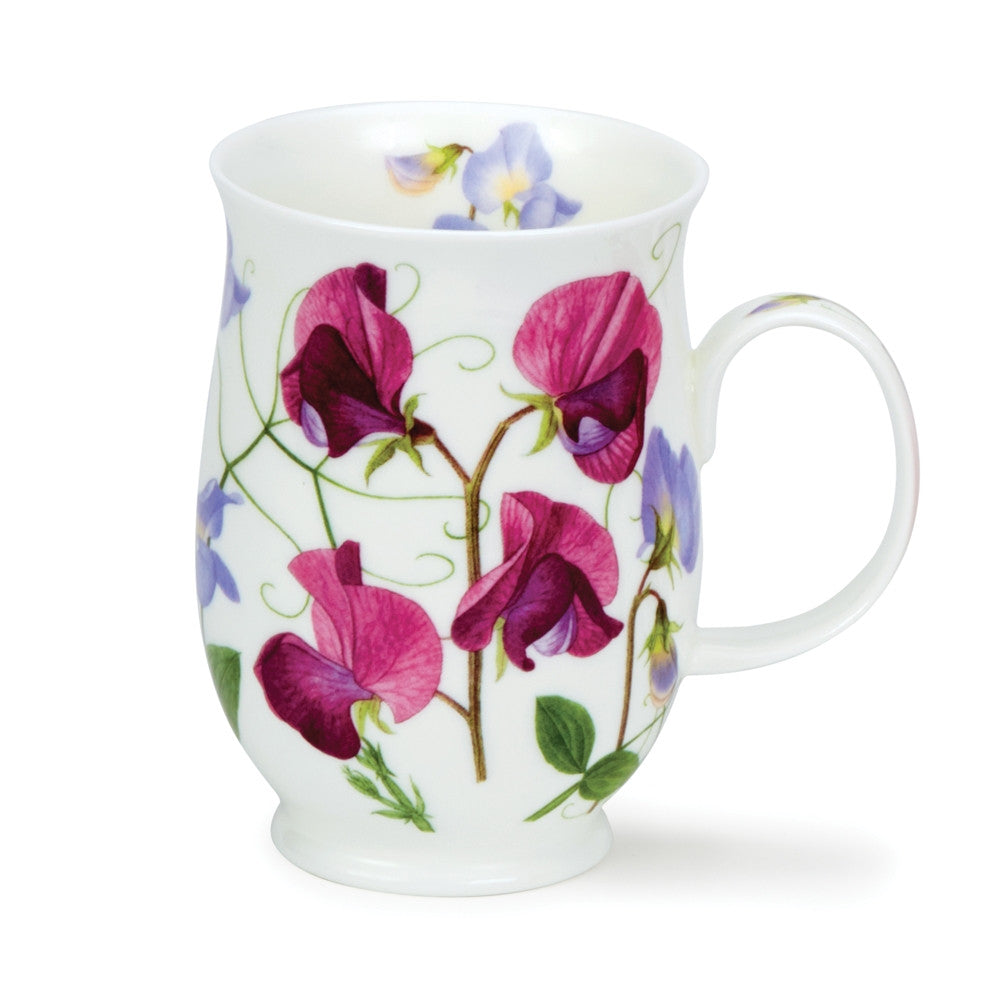  Dunoon Suffolk Sweet Peas Mug. Handmade in England. - Dark Pink
