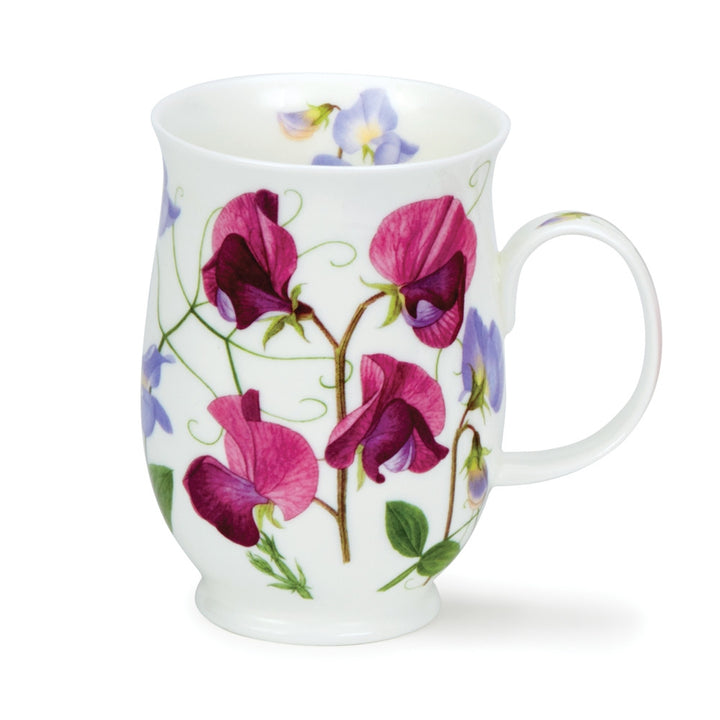  Dunoon Suffolk Sweet Peas Mug. Handmade in England. - Dark Pink