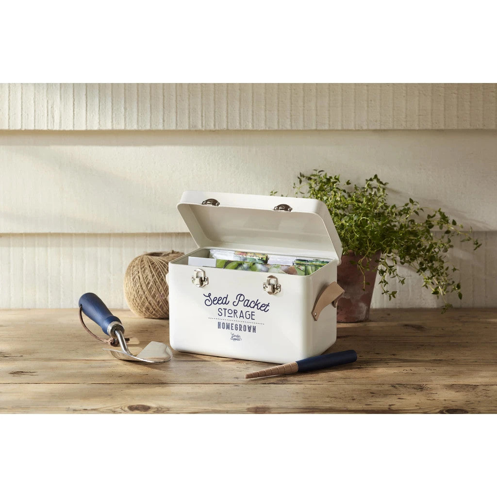 Seed Packet Storage Tin in Stone by Burgon & Ball