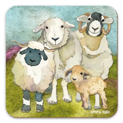 Felted Sheep Family Coaster by Emma Ball