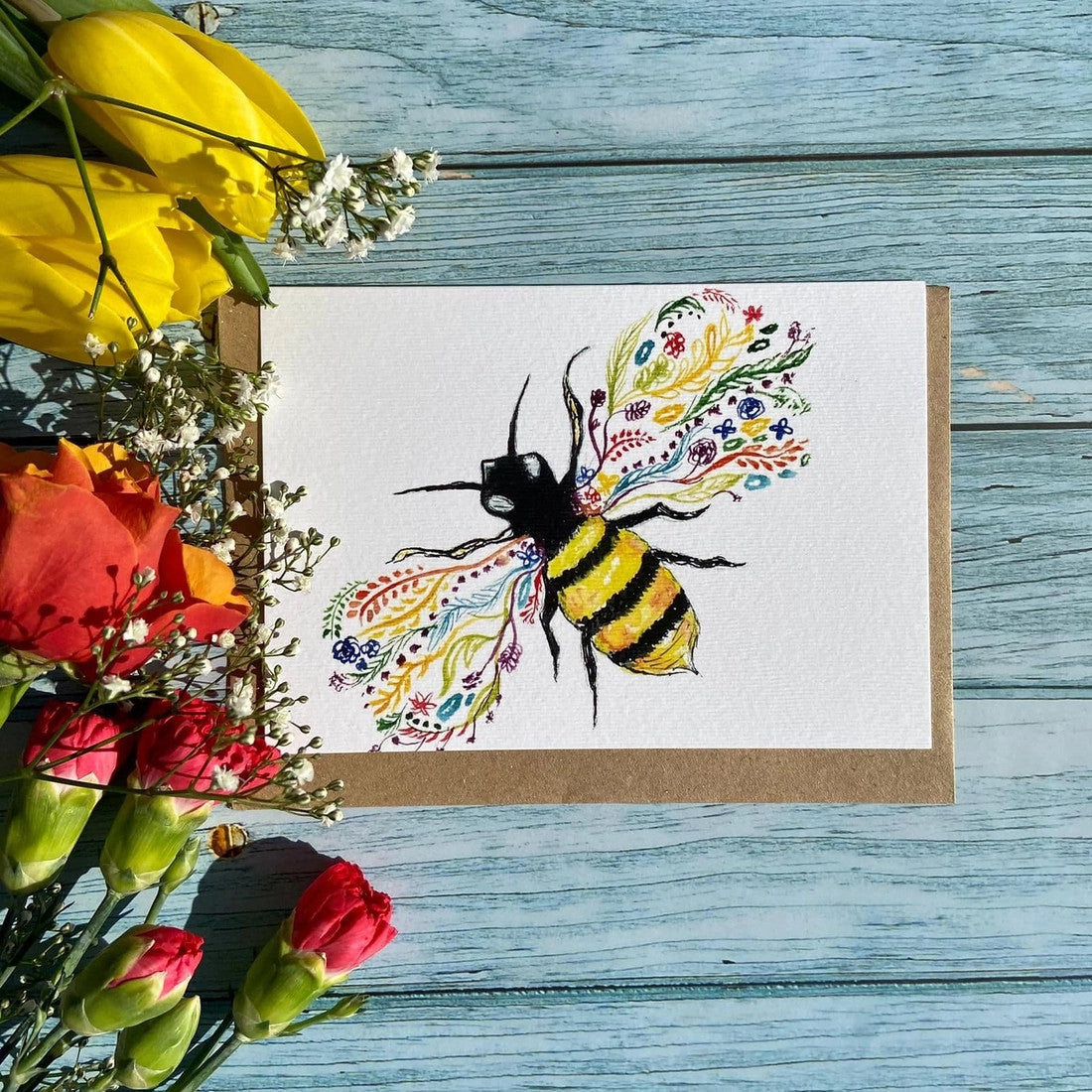 Bee Friendly Greetings Eco Card by Jen Winnett