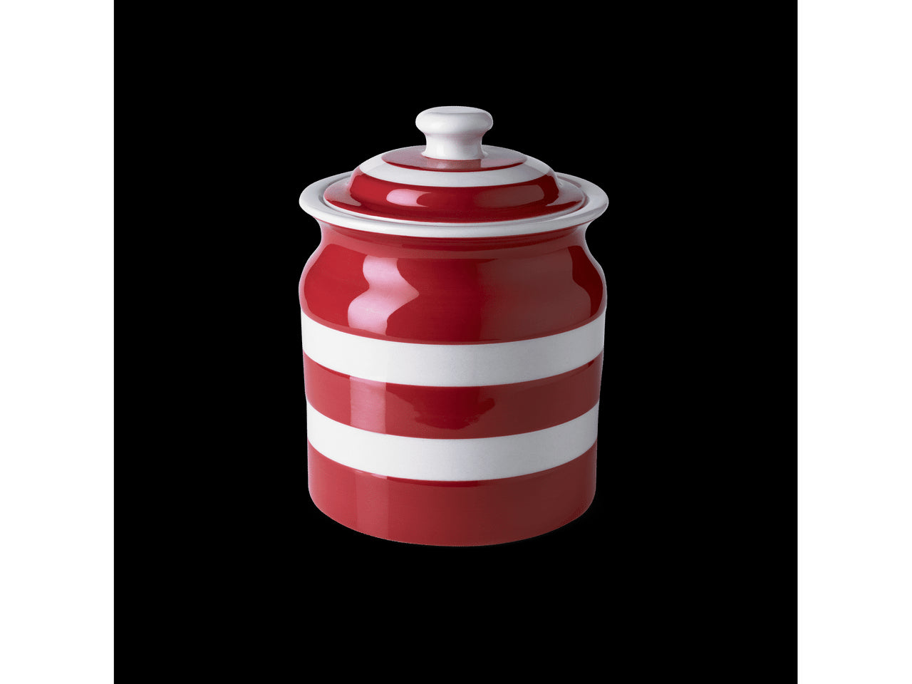 Cornishware Striped Large Storage Jar - Red
