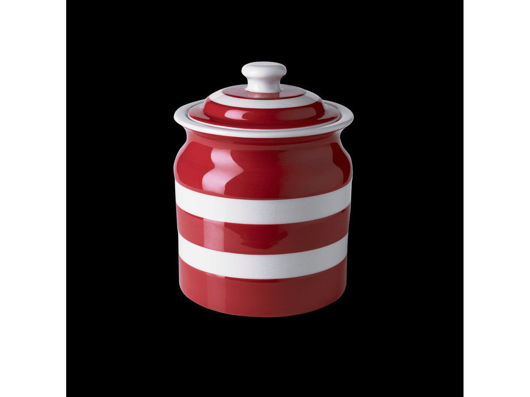 Cornishware Striped Large Storage Jar - Red