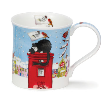 Dunoon Bute Christmas Post cat mug. Image