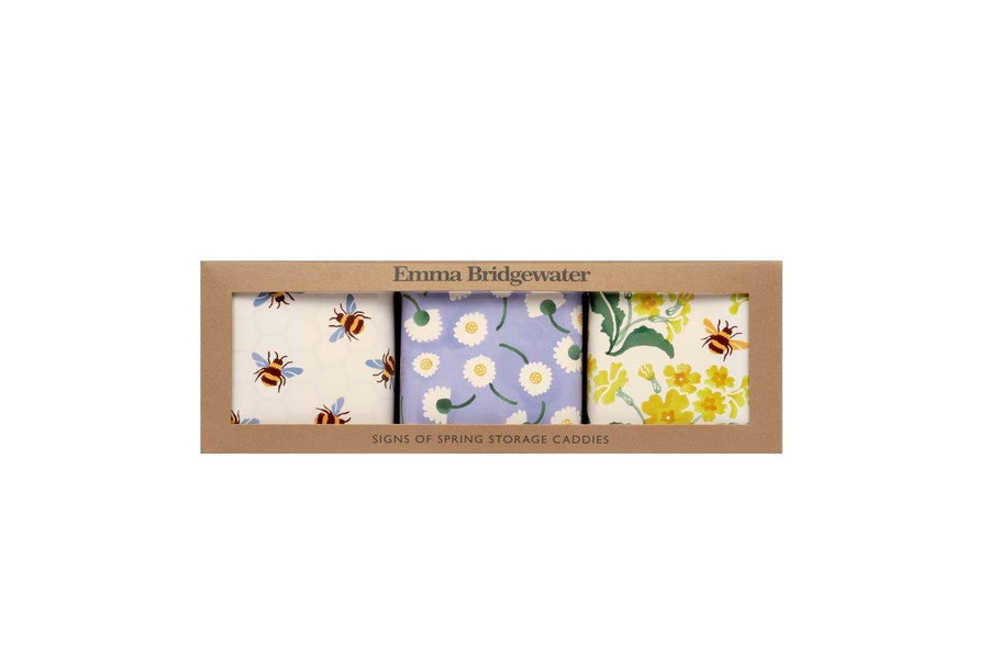 Forget Me Not & Primrose Set 3 Square Caddies by emma Bridgewater
