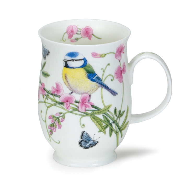  Dunoon Suffolk Hedgerow Birds Mug - Blue Tit. Handmade in England.