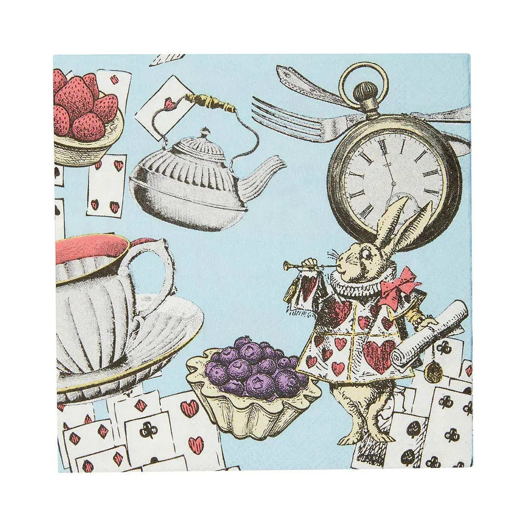 Alice in Wonderland Blue Cocktail Napkins - 20 pack