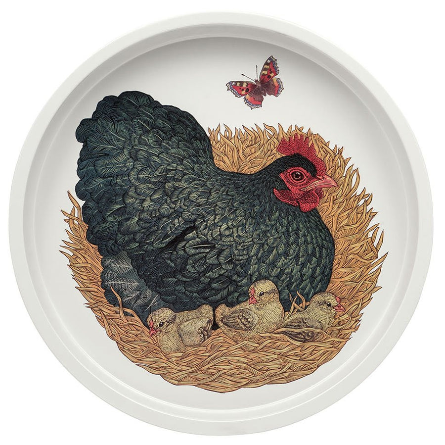 Vanessa Lubach Chickens Deepwell Tin Tray.