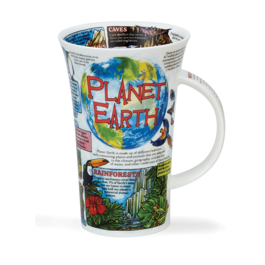 Dunoon fine bone china Planet Earth Glencoe shape mug. Made in England.