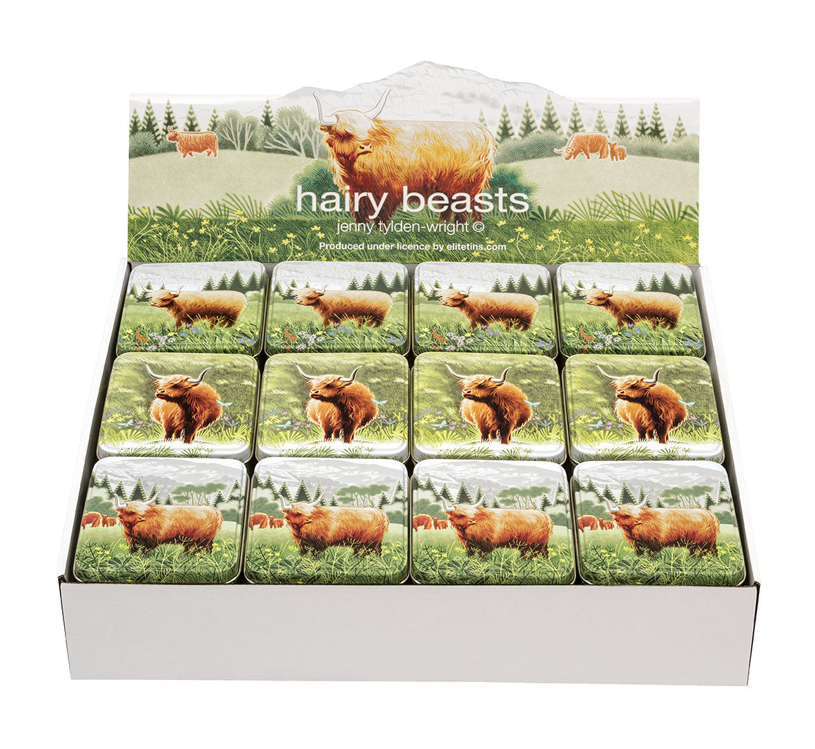Hairy Beasts Small Square Tins