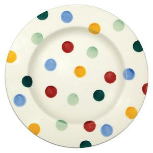 6 1/2 inch Emma Bridgewater Polka Dot pottery plate.