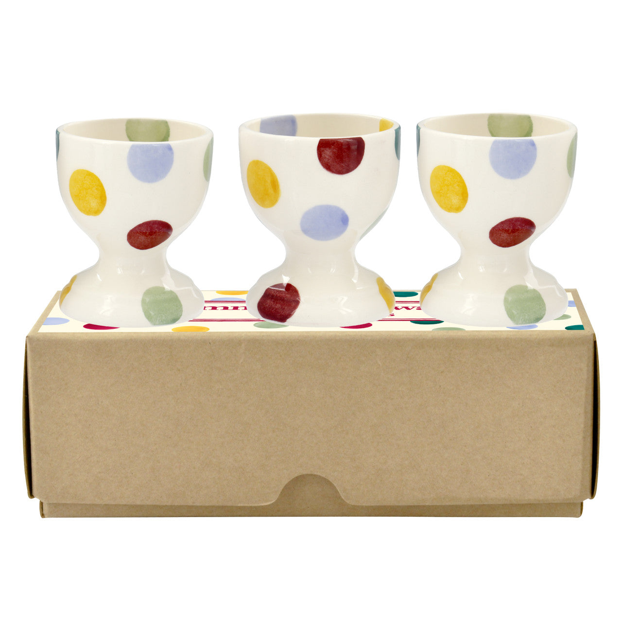 Polka Dot Set of 3 Egg Cups Boxed