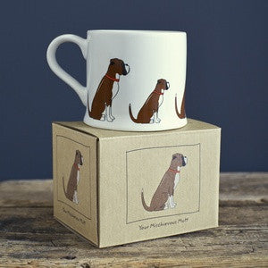 Pottery Boxer mug from Sweet William Designs.