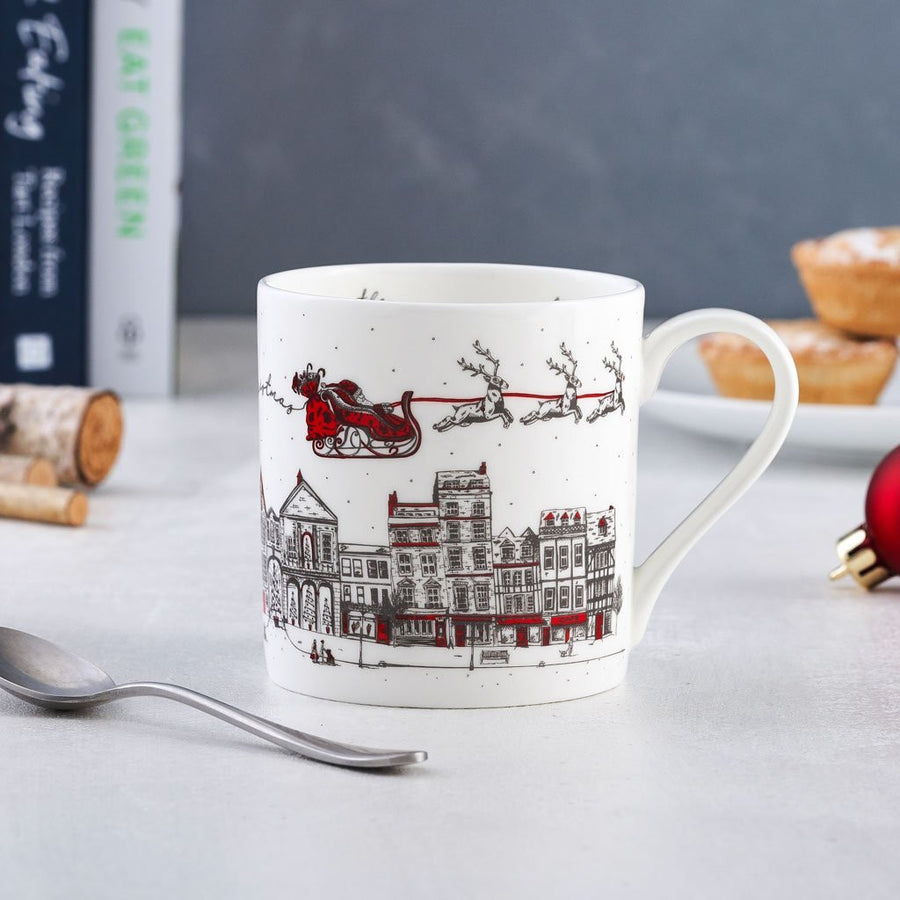 Victoria Eggs Santa's Sleigh bone china mug